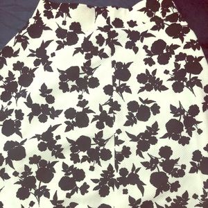 White skirt with black flowers